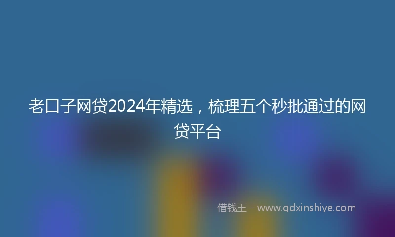 老口子网贷2024年精选，梳理五个秒批通过的网贷平台