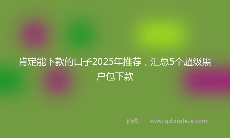 肯定能下款的口子2025年推荐，汇总5个超级黑户包下款