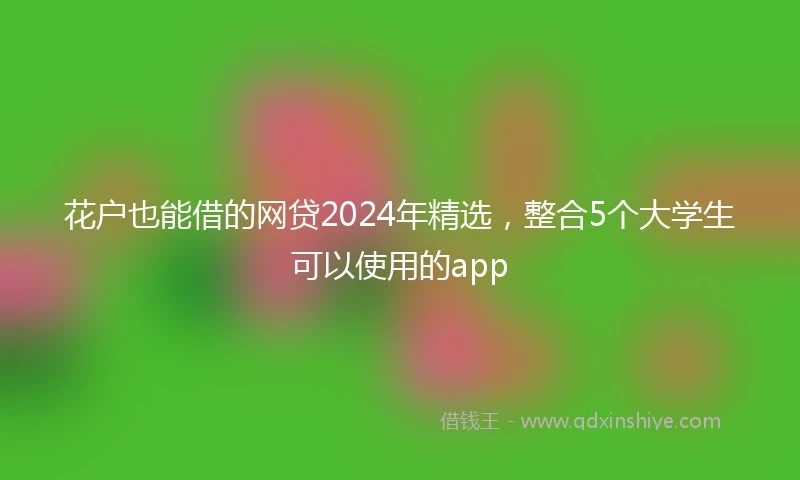 花户也能借的网贷2024年精选，整合5个大学生可以使用的app