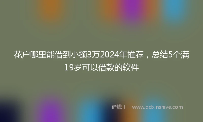 花户哪里能借到小额3万2024年推荐，总结5个满19岁可以借款的软件