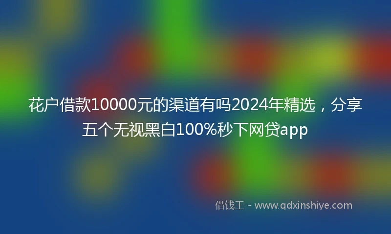 花户借款10000元的渠道有吗2024年精选，分享五个无视黑白100%秒下网贷app
