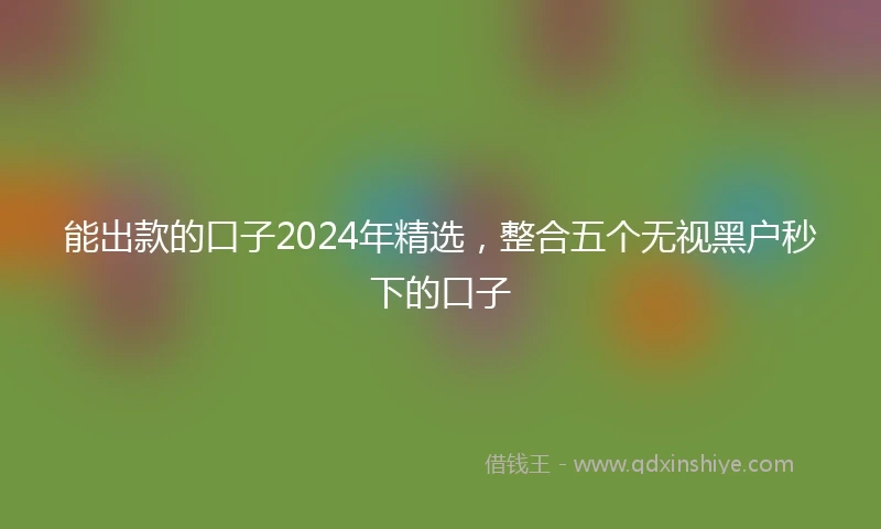 能出款的口子2024年精选，整合五个无视黑户秒下的口子