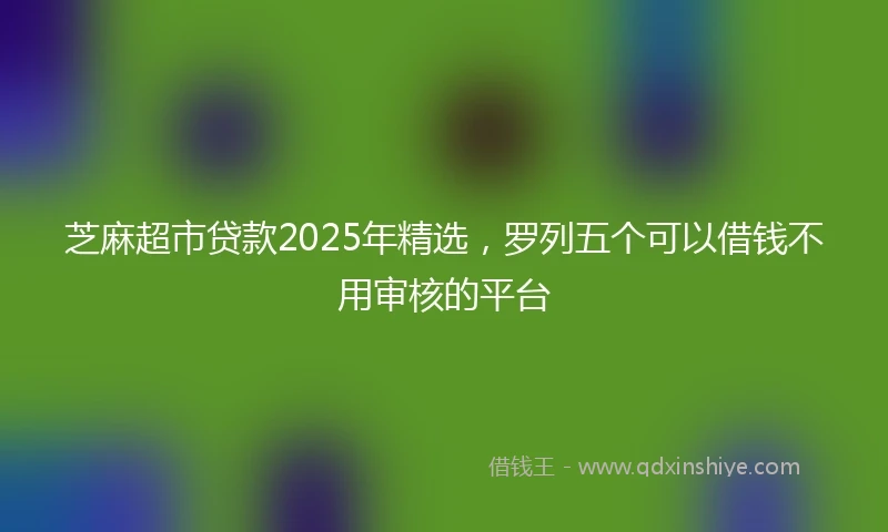 芝麻超市贷款2025年精选，罗列五个可以借钱不用审核的平台