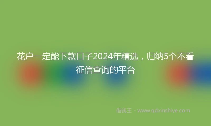 花户一定能下款口子2024年精选，归纳5个不看征信查询的平台