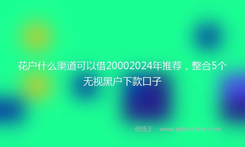 花户什么渠道可以借20002024年推荐，整合5个无视黑户下款口子