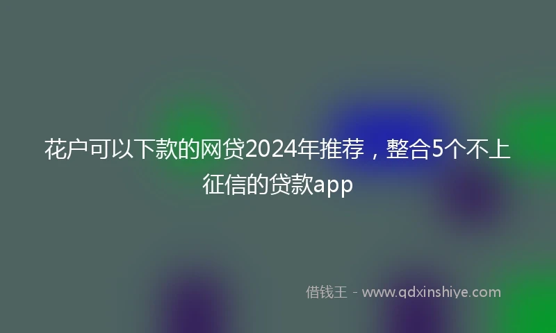 花户可以下款的网贷2024年推荐，整合5个不上征信的贷款app