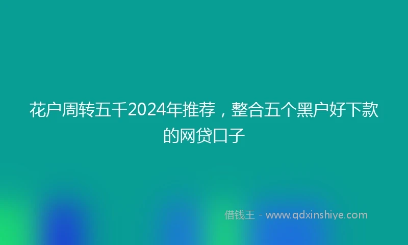 花户周转五千2024年推荐，整合五个黑户好下款的网贷口子