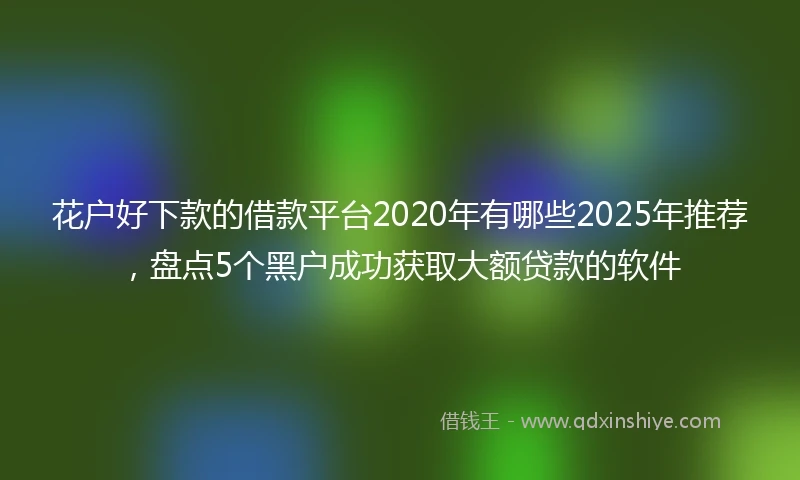 花户好下款的借款平台2020年有哪些2025年推荐，盘点5个黑户成功获取大额贷款的软件