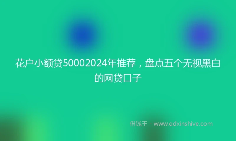 花户小额贷50002024年推荐，盘点五个无视黑白的网贷口子