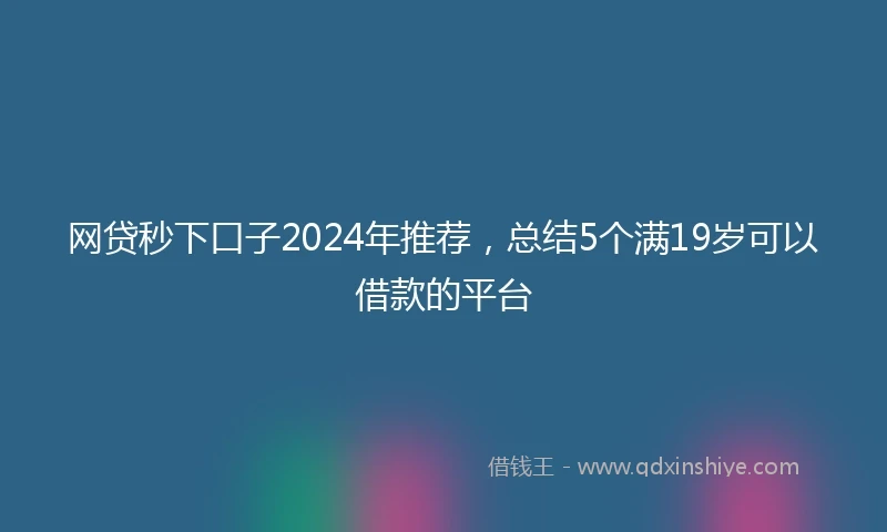 网贷秒下口子2024年推荐，总结5个满19岁可以借款的平台