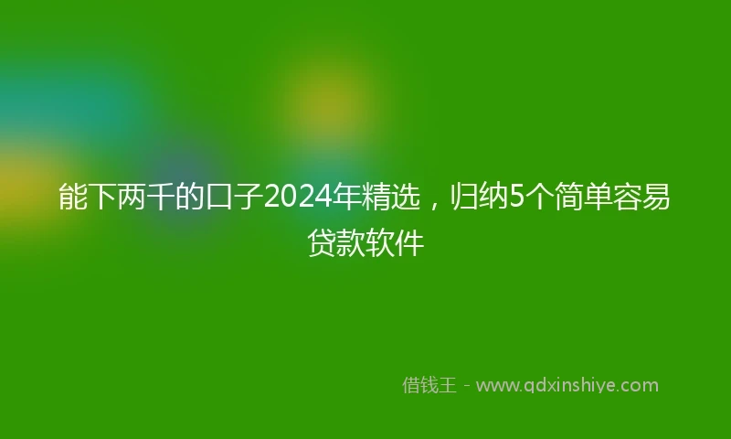 能下两千的口子2024年精选，归纳5个简单容易贷款软件