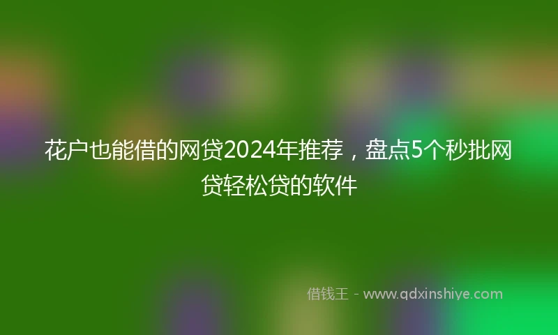 花户也能借的网贷2024年推荐，盘点5个秒批网贷轻松贷的软件