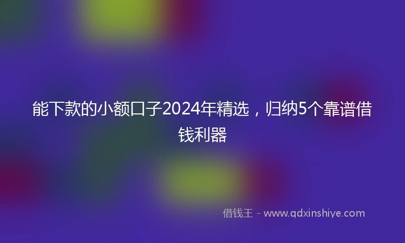能下款的小额口子2024年精选，归纳5个靠谱借钱利器