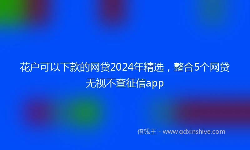 花户可以下款的网贷2024年精选，整合5个网贷无视不查征信app