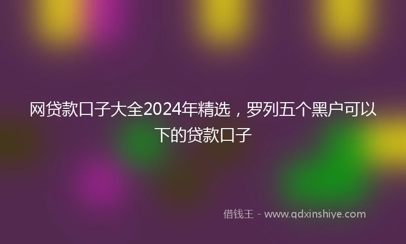 网贷款口子大全2024年精选，罗列五个黑户可以下的贷款口子