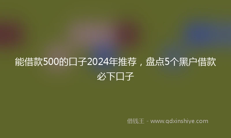 能借款500的口子2024年推荐，盘点5个黑户借款必下口子