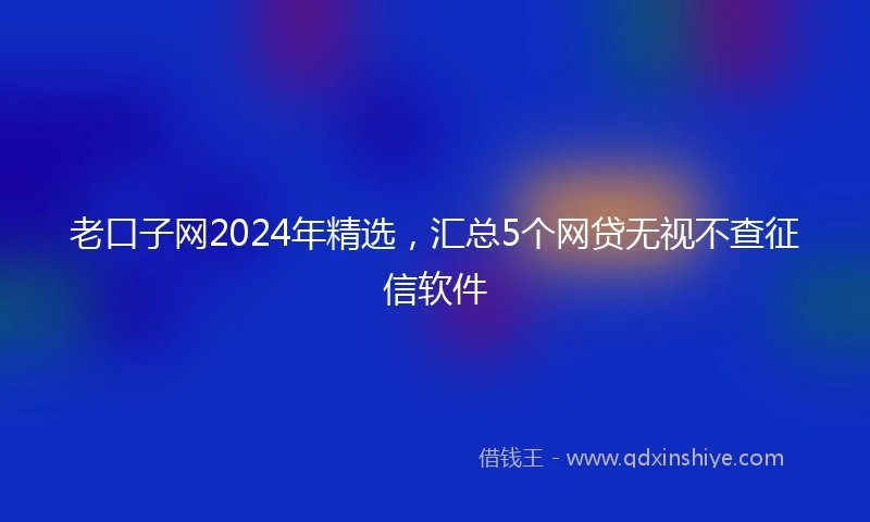老口子网2024年精选，汇总5个网贷无视不查征信软件
