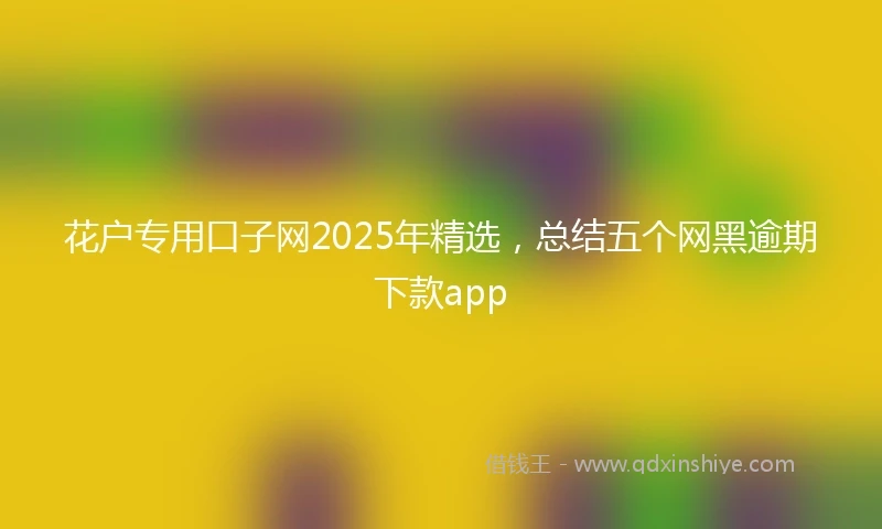 花户专用口子网2025年精选，总结五个网黑逾期下款app