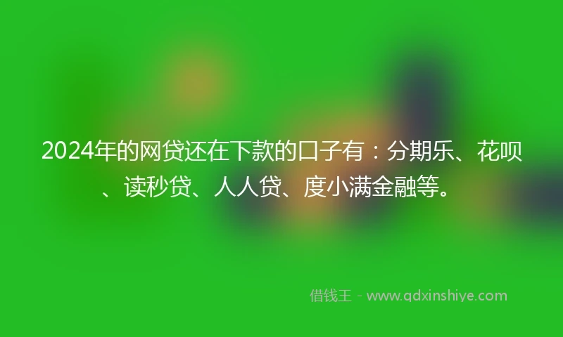 2024年的网贷还在下款的口子有：分期乐、花呗、读秒贷、人人贷、度小满金融等。