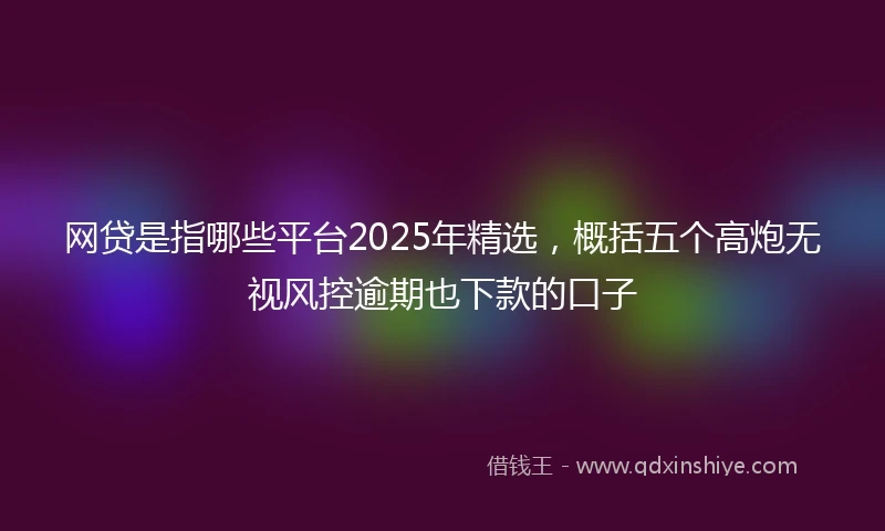 网贷是指哪些平台2025年精选，概括五个高炮无视风控逾期也下款的口子