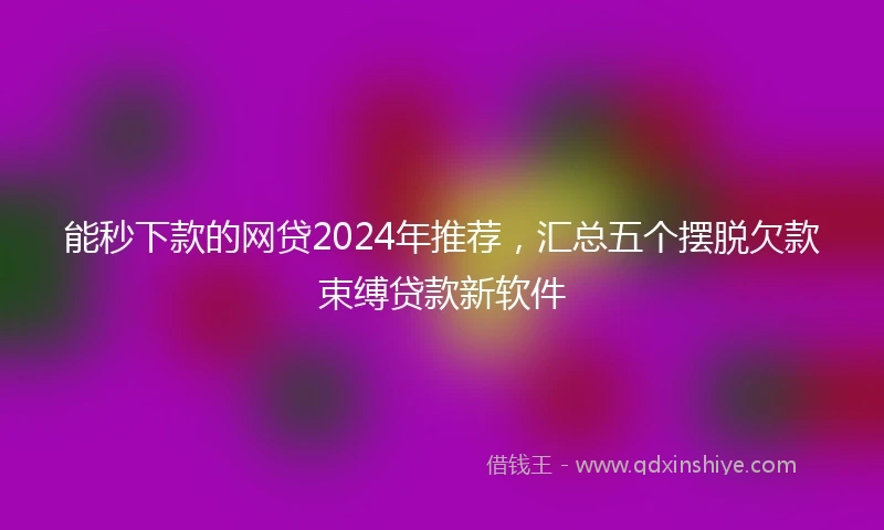 能秒下款的网贷2024年推荐，汇总五个摆脱欠款束缚贷款新软件