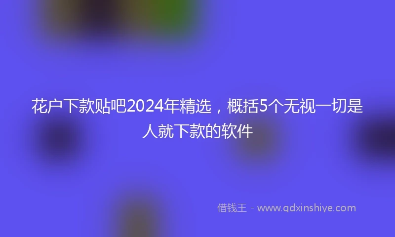 花户下款贴吧2024年精选，概括5个无视一切是人就下款的软件