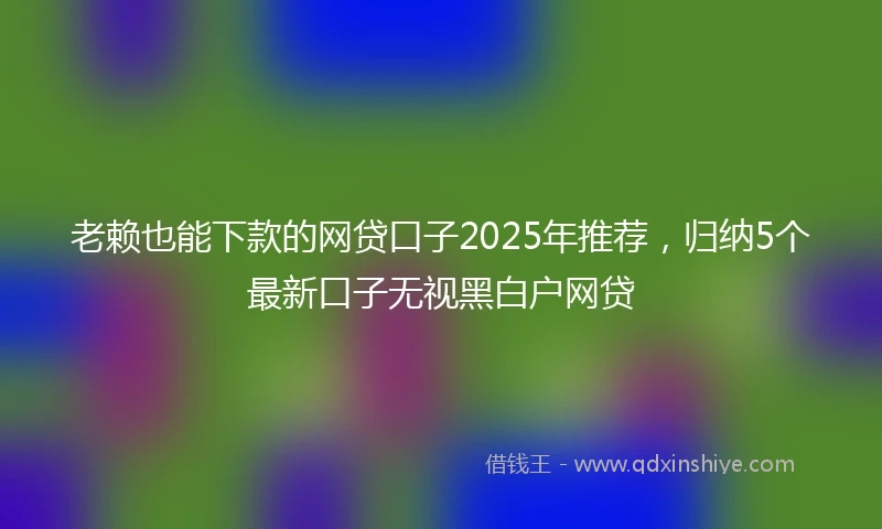 老赖也能下款的网贷口子2025年推荐，归纳5个最新口子无视黑白户网贷