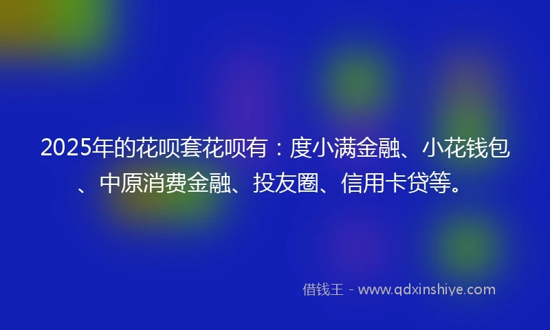 2025年的花呗套花呗有：度小满金融、小花钱包、中原消费金融、投友圈、信用卡贷等。
