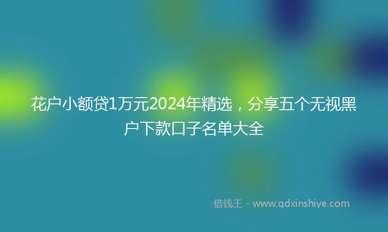花户小额贷1万元2024年精选，分享五个无视黑户下款口子名单大全