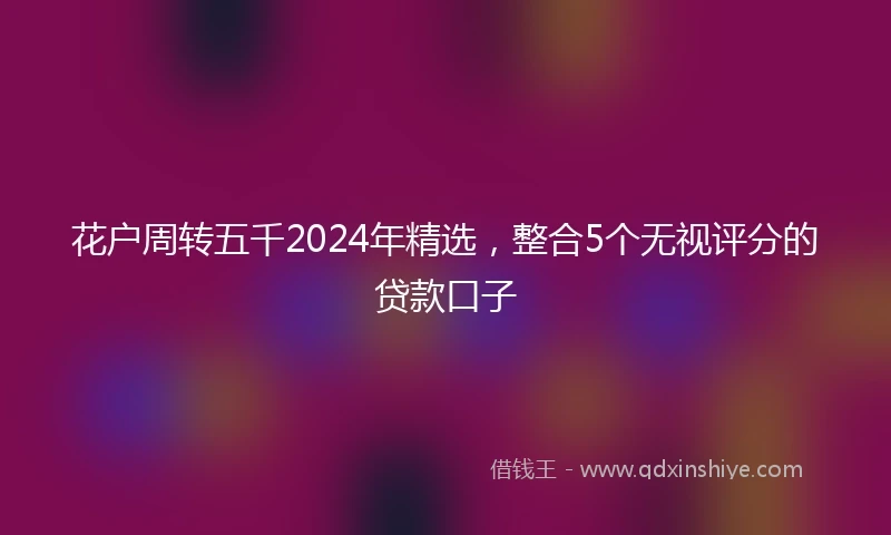花户周转五千2024年精选，整合5个无视评分的贷款口子