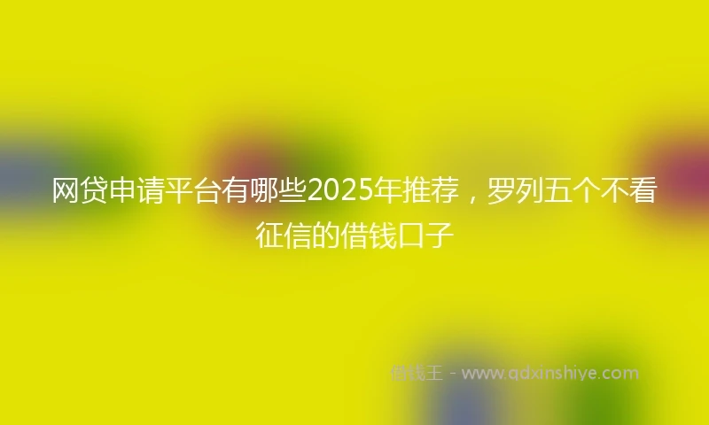 网贷申请平台有哪些2025年推荐，罗列五个不看征信的借钱口子