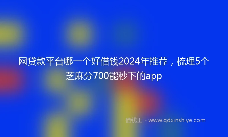 网贷款平台哪一个好借钱2024年推荐，梳理5个芝麻分700能秒下的app