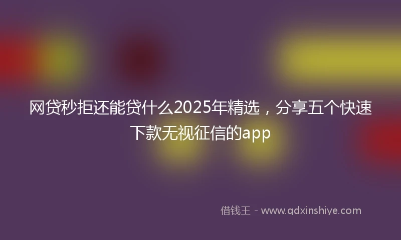 网贷秒拒还能贷什么2025年精选，分享五个快速下款无视征信的app