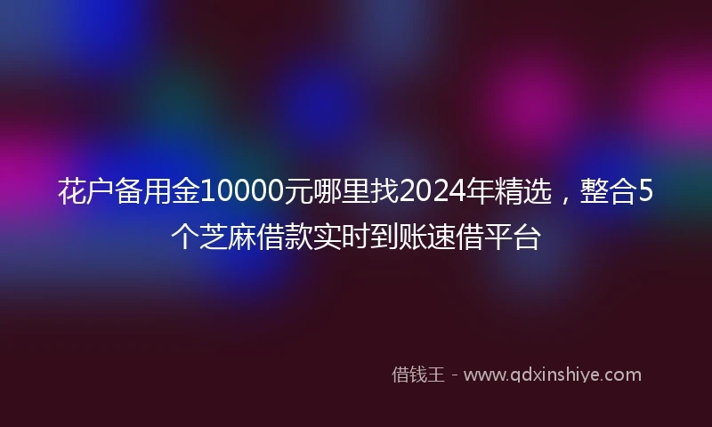 花户备用金10000元哪里找2024年精选，整合5个芝麻借款实时到账速借平台