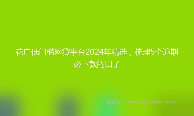 花户低门槛网贷平台2024年精选，梳理5个逾期必下款的口子