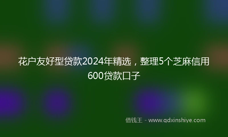 花户友好型贷款2024年精选，整理5个芝麻信用600贷款口子