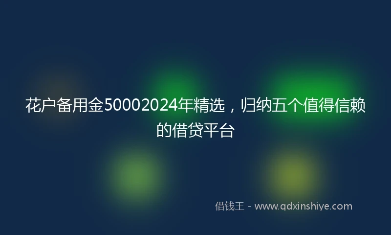 花户备用金50002024年精选，归纳五个值得信赖的借贷平台