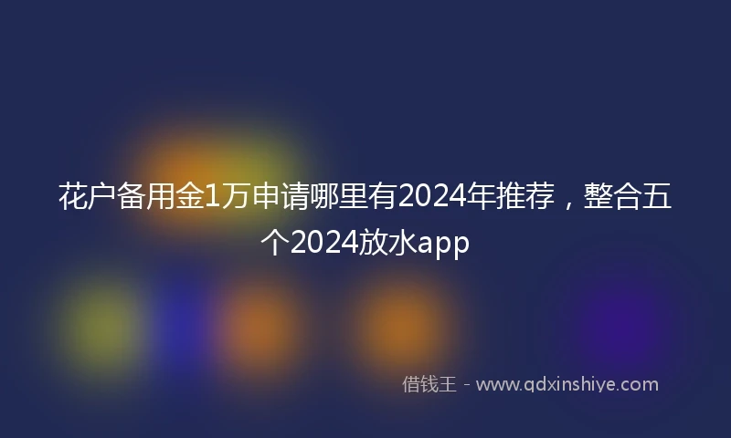 花户备用金1万申请哪里有2024年推荐，整合五个2024放水app