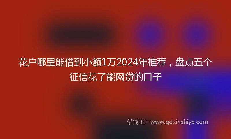 花户哪里能借到小额1万2024年推荐，盘点五个征信花了能网贷的口子