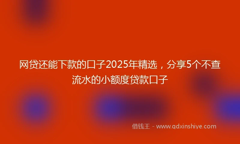 网贷还能下款的口子2025年精选，分享5个不查流水的小额度贷款口子