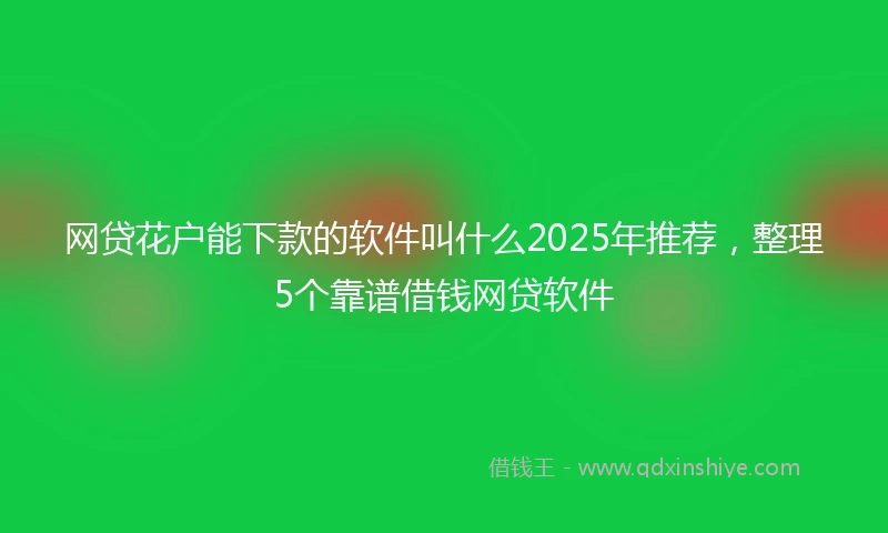 网贷花户能下款的软件叫什么2025年推荐，整理5个靠谱借钱网贷软件