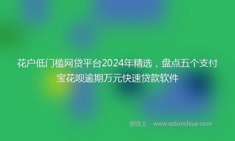 花户低门槛网贷平台2024年精选，盘点五个支付宝花呗逾期万元快速贷款软件