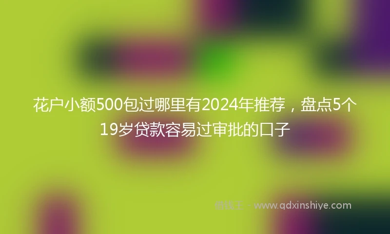 花户小额500包过哪里有2024年推荐，盘点5个19岁贷款容易过审批的口子