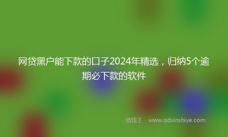网贷黑户能下款的口子2024年精选，归纳5个逾期必下款的软件