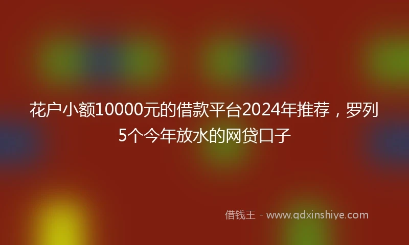 花户小额10000元的借款平台2024年推荐，罗列5个今年放水的网贷口子