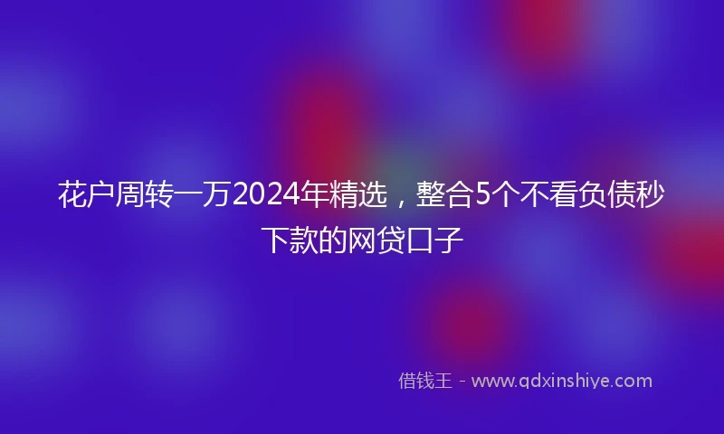 花户周转一万2024年精选，整合5个不看负债秒下款的网贷口子
