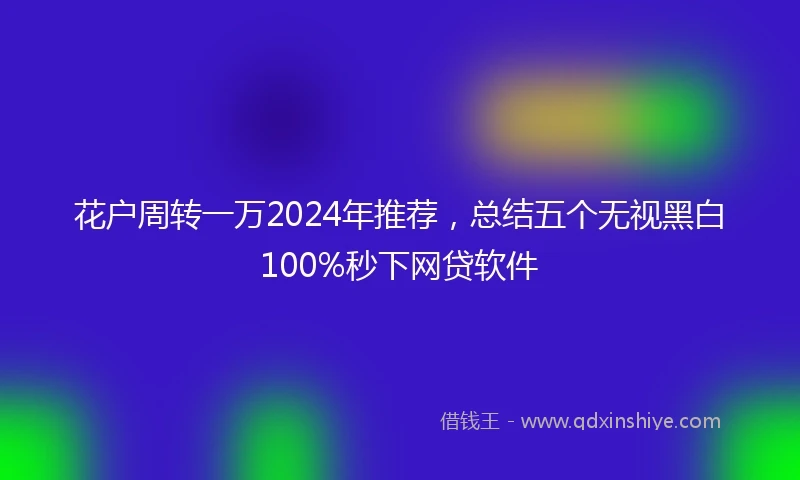 花户周转一万2024年推荐，总结五个无视黑白100%秒下网贷软件