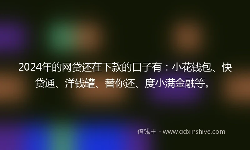 2024年的网贷还在下款的口子有：小花钱包、快贷通、洋钱罐、替你还、度小满金融等。