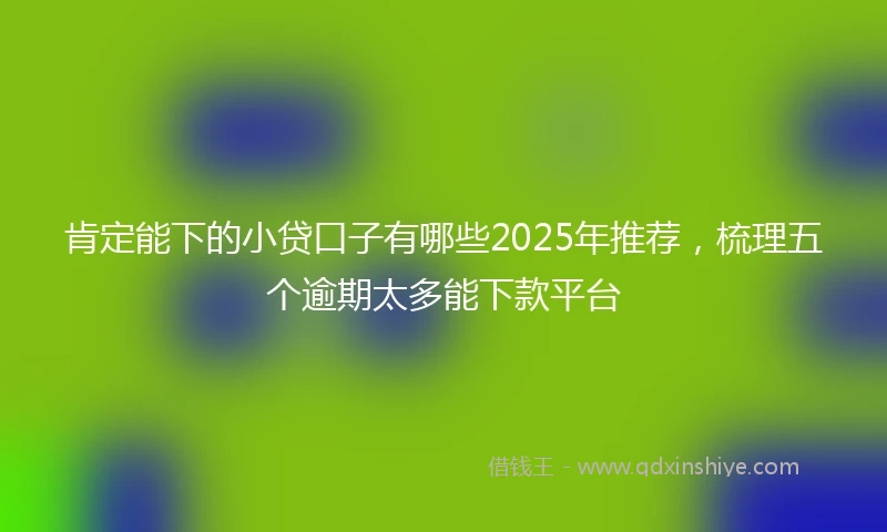 肯定能下的小贷口子有哪些2025年推荐，梳理五个逾期太多能下款平台