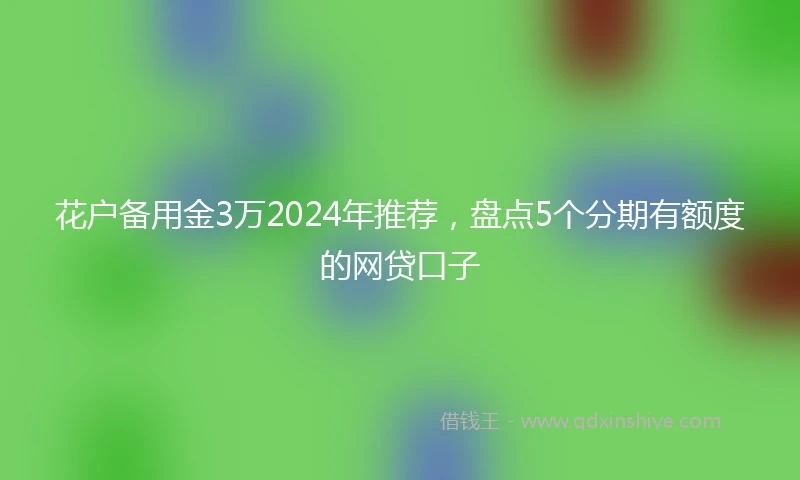 花户备用金3万2024年推荐，盘点5个分期有额度的网贷口子